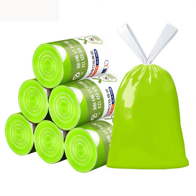 Small Trash Bags 4 Gallon, 100 Count Unscented Drawstring Garbage Bags, Leak-Proof Can Liners for Bathroom Bedroom Office Dorm, Mini Waste Bag for Small Trash Cans (green) - Image 1